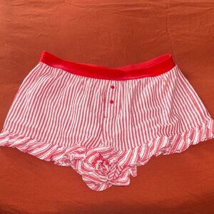 PINK Victoria's Secret Red and White Striped Shorts